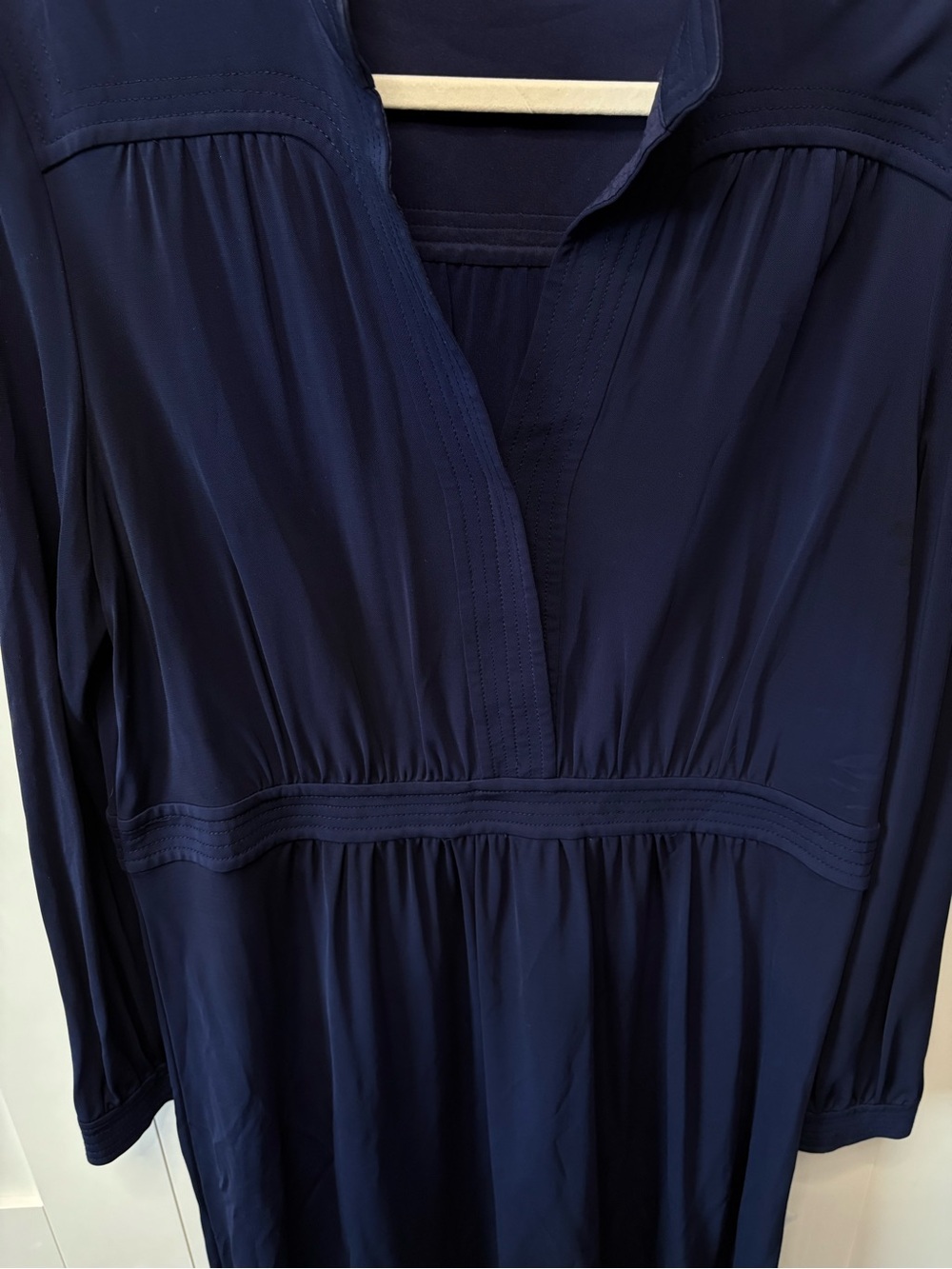 Tory Burch Valentina Navy Long-Sleeve Dress - Picture 5 of 8